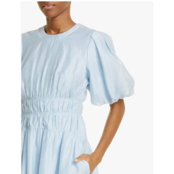 Jonathan SIMKHAI Echo Pleated Organdy Bubble Hem Mini Dress size 6 - Picture 2 of 13